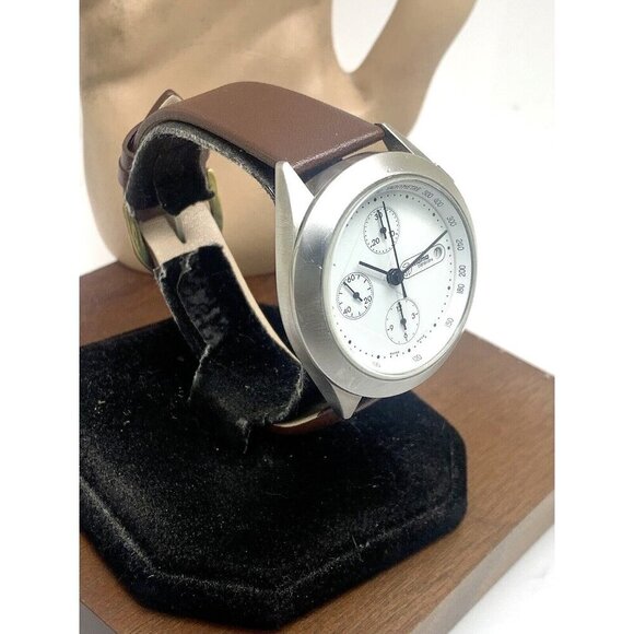 Momo Design Men's Watch Swiss Automatic Chronograph White Dial Leather B… - Picture 2 of 13